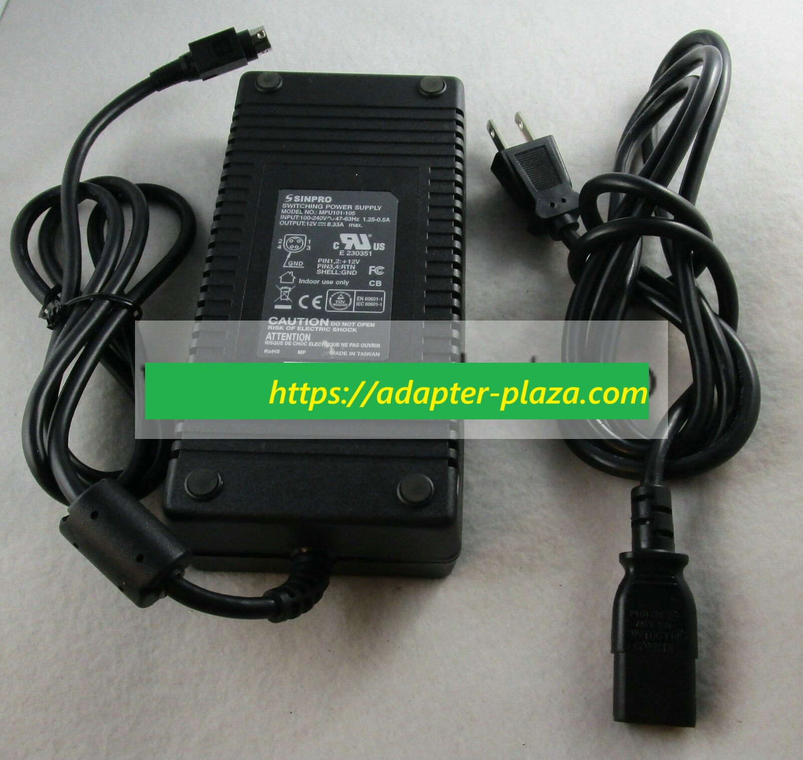 *Brand NEW*Sinpro MPU101-105 12V 8.33A 100W 4PIN Medical Power AC Adapter *Brand NEW*Sinpro MPU101-105 12V 8.33A 100W 4PIN Medical Power AC Adapter