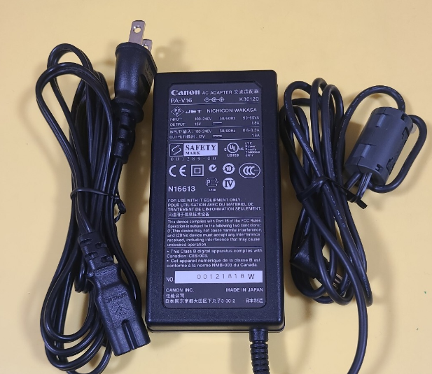 *Brand NEW* Canon PA-V16／K30120 DC13V 1.8A AC Adapter Power Supply - Click Image to Close