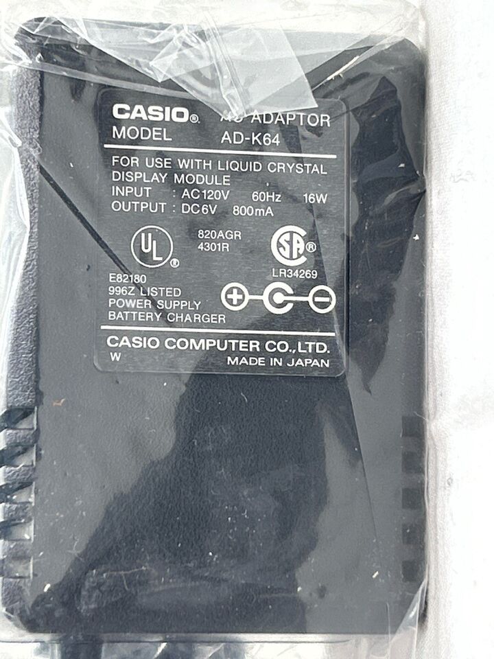 *Brand NEW*Genuine Original CASIO 6V 800mA AC ADAPTER AD-K64 Power Supply