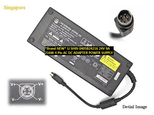 *Brand NEW*LI SHIN 24V 9A AC DC ADAPTER 4 Pin 216W 0405B24216 POWER SUPPLY