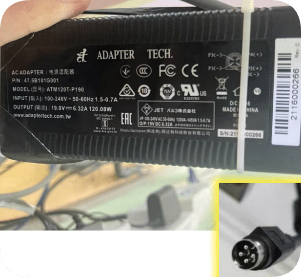 *Brand NEW*19V 6.32A 4-pin charger cable 12-48V DC 4-pin ATM120T-P190 power adapter power supply *Brand NEW*19V 6.32A 4-pin charger cable 12-48V DC 4-pin ATM120T-P190 power adapter power supply