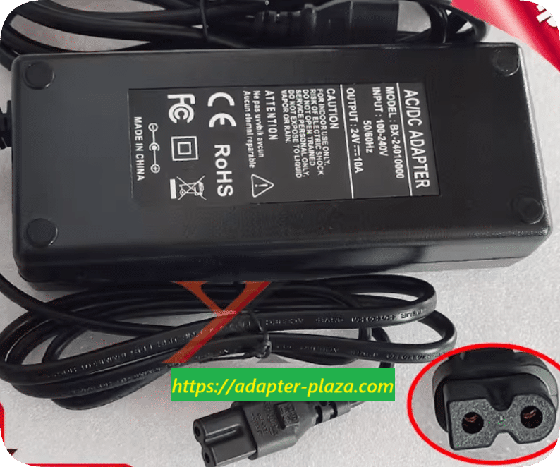 *Brand NEW*24V 10A power adapter charging cable two-prong plug, figure-eight B-type connector DC 24V 240W tran *Brand NEW*24V 10A power adapter charging cable two-prong plug, figure-eight B-type connector DC 24V 240W tran