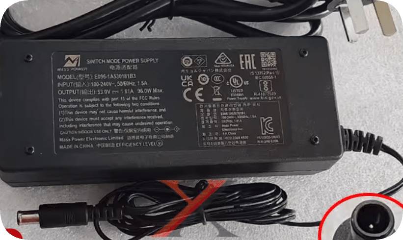 *Brand NEW*53V 1.81A 96W Power Adapter E096-1A530181B3 Charging Cable with Round Pin and Transformer