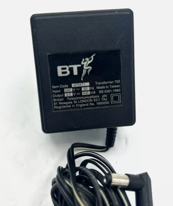 *Brand NEW* 870471 Genuine BT 9.5V 500mA AC ADAPTER Transformer 752 Power Supply