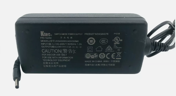 *Brand NEW*Genuine Ktec KSAS0602400250M2 Switch-Mode 24V 2.5A 60W AC Adapter Power Supply