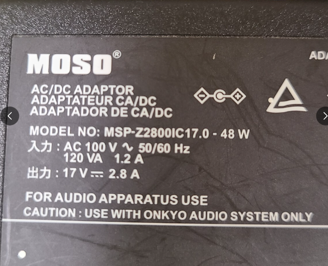 *Brand NEW* 17V 2.8A AC/DC Adapter MOSO MSP-Z2800IC17.0-48W RADPAA097AWZZ Power Supply