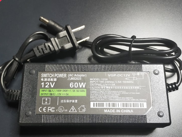 *Brand NEW* 1250 VGP-DC12V 12V 5A （12V 4A 3A 2A 1A) AC Adapter Power Supply - Click Image to Close