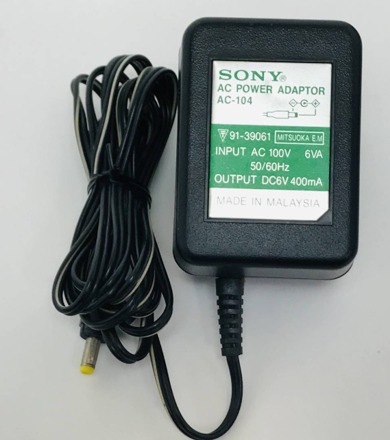 *Brand NEW* SONY AC-104 6V 400mA AC ADAPTER Power Supply - Click Image to Close