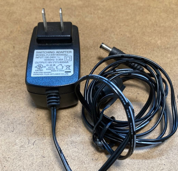 *Brand NEW* FJ-SW 1800600U DC18V 600mA AC ADAPTER Power Supply - Click Image to Close