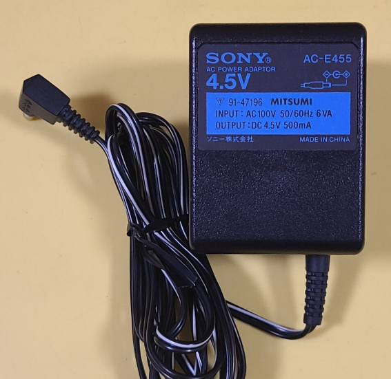 *Brand NEW* SONY AC-E455 DC4.5V 500mA AC/DC ADAPTER Power Supply - Click Image to Close