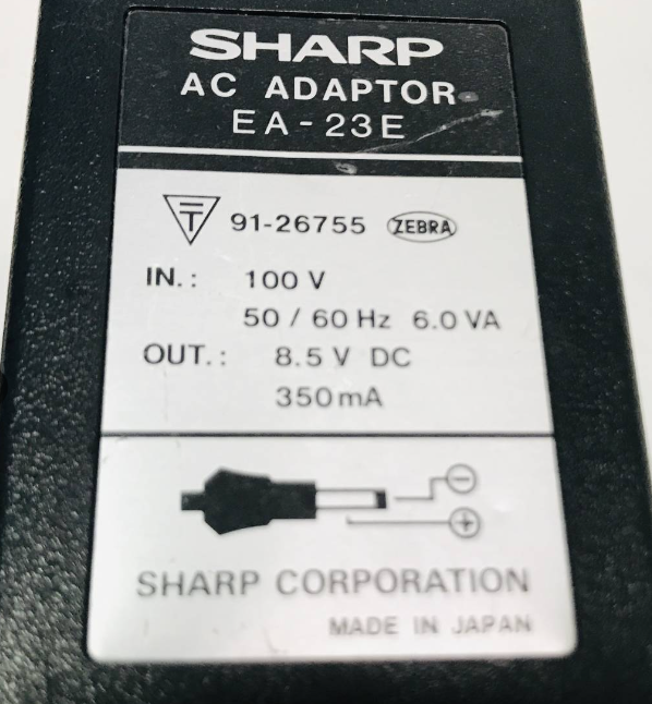 *Brand NEW* DC8.5V 350mA AC/DC ADAPTER SHARP EA-23E Power Supply - Click Image to Close