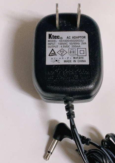 *Brand NEW*Ktec KA10D045020033J DC4.5V 200mA AC/DC ADAPTER Power Supply - Click Image to Close