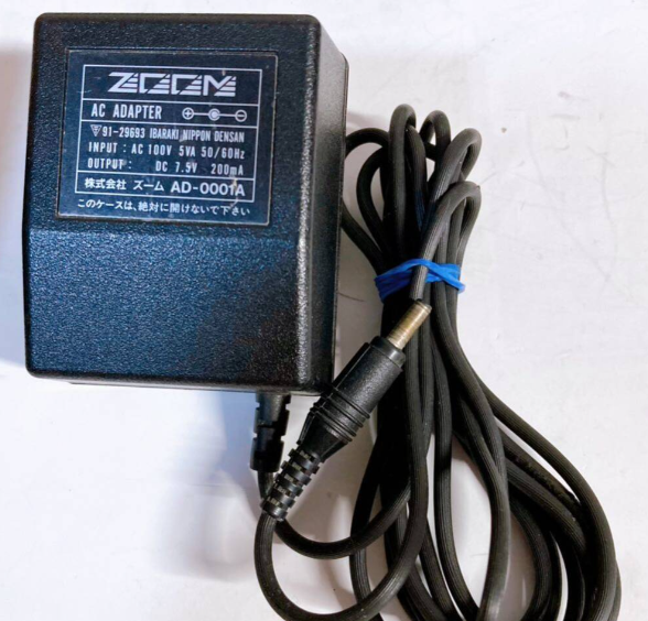 *Brand NEW* ZOOM AD-0001A 7.5V 200mA AC/DC ADAPTER Power Supply - Click Image to Close