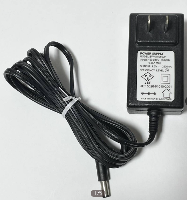 *Brand NEW*SURE-POWER SW-075250JP 7.5V 2500mA (PSE/JET 5028-61010-2001) AC/DC ADAPTER Power Supply