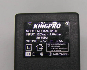 *Brand NEW* Output 5V 2.5A AC/DC ADAPTER KINGPRO Model KAD-0106 Power Supply - Click Image to Close