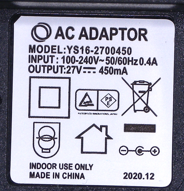 *Brand NEW*27V 27.0V 450mA 26V 26.5V AC/DC ADAPTER YS16-2700450 Power Supply