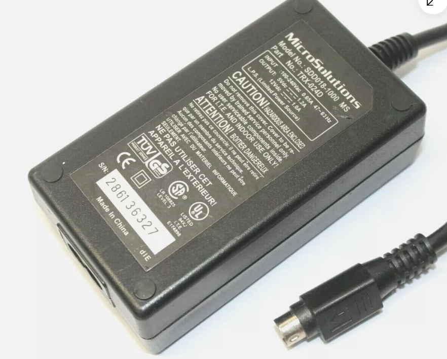 *Brand NEW*MicroSolutions SDD018-1000 MS Output DC 5V/12V 1.2A/1.0A AC Adapter Power Supply - Click Image to Close