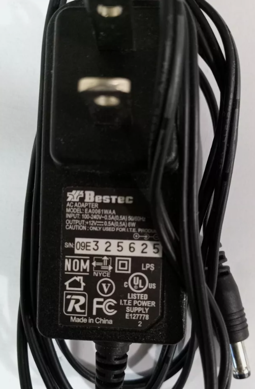 *Brand NEW*Bestec EA0061WAA Output: +12V AC; 0.5A AC Adapter 10mm x 5mm coaxial plug Power Supply