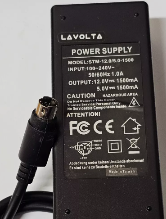 *Brand NEW*LAVOLTA STM-12.0/5.0-1500 12V/5V 1500mA AC ADAPTER POWER SUPPLY