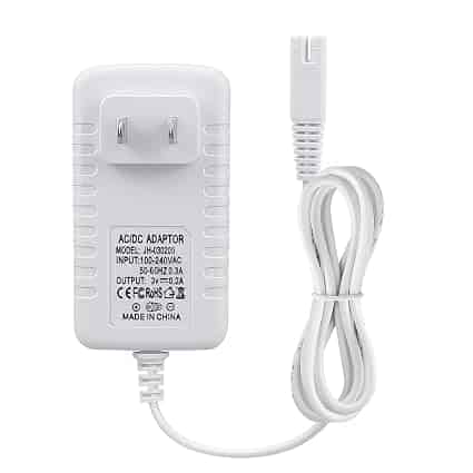 Charger Replacement for Waterpik Water Flosser WP360W WP462 WP450, White | Power Cord, 5ft Connector Type 2-P