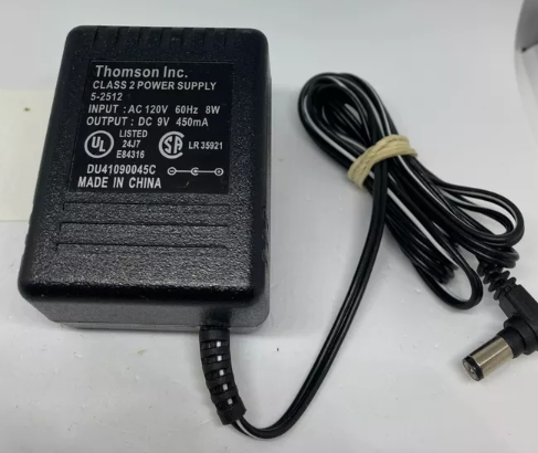 *Brand NEW*Thomson 5-2512 Output 9V 450mA AC DC Adapter Charger Power Supply