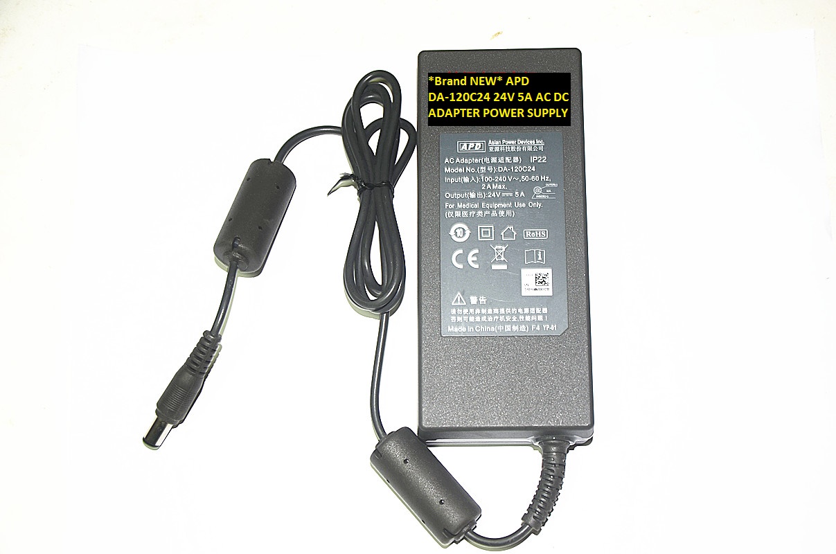 *Brand NEW* APD 24V 5A DA-120C24 AC DC ADAPTER POWER SUPPLY