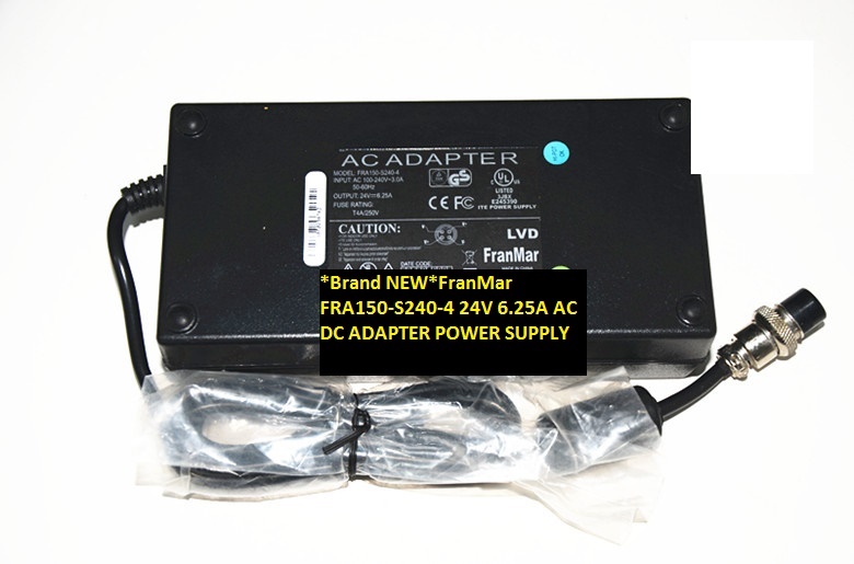 *Brand NEW*24V 6.25A AC DC ADAPTER FranMar FRA150-S240-4 POWER SUPPLY