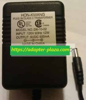 *Brand NEW*HON-KWANG 500mA-( )- 2.1x5.5mm CLASS 2 TRANSFORMER Power supply center positive D6-10-02AC ADAPTER9 *Brand NEW*HON-KWANG 500mA-( )- 2.1x5.5mm CLASS 2 TRANSFORMER Power supply center positive D6-10-02AC ADAPTER9