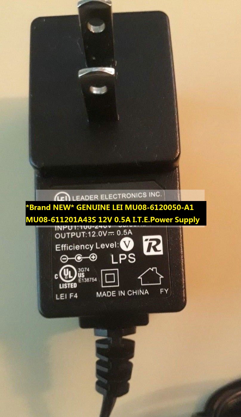 *Brand NEW* GENUINE LEI MU08-6120050-A1 MU08-611201A43S 12V 0.5A I.T.E.Power Supply