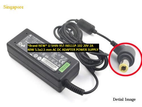 *Brand NEW*40W LI SHIN 957-N0111P-102 20V 2A 5.5x2.5 mm AC DC ADAPTER POWER SUPPLY