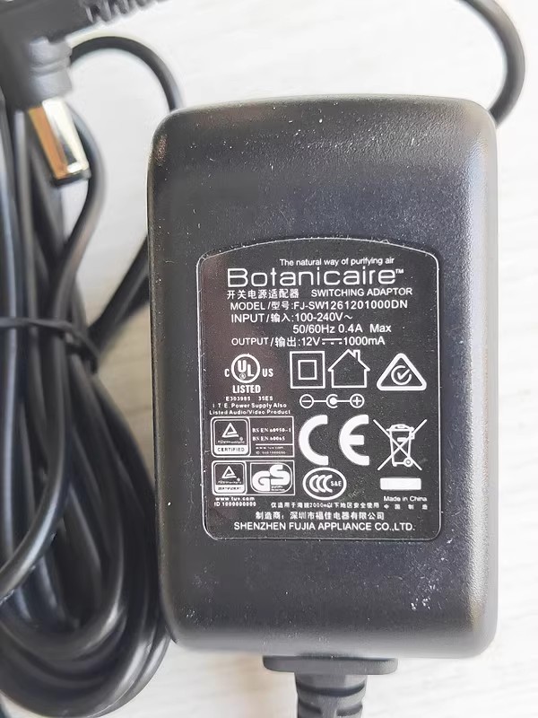 *Brand NEW* 5.5*2.1MM AC100-240V 50/60Hz FJ-SW7261201000DC Botanicaire 12V 1A AC DC ADAPTHE POWER Supply - Click Image to Close