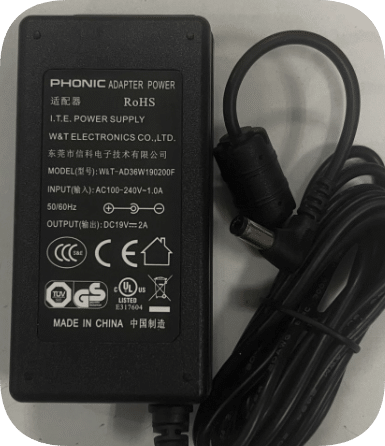 *Brand NEW*Original PHONIC DC19V 1.9A 2A AC ADAPTER W&T-AD36W190200F Power Supply
