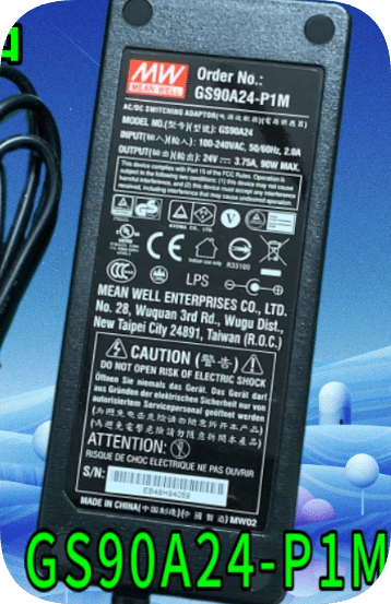 *Brand NEW*Authentic Taiwan Meanwell GS90A24-P1M/GSM90B24-P1M 24V3.75A 90W Power Adapter