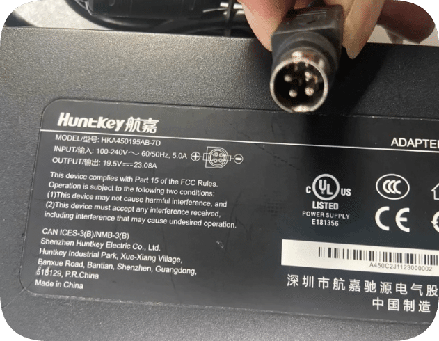 *Brand NEW*Huntkey 19.5V 23.08A four-pin 4-hole all-in-one power adapter HKA450195AB-7D charger cable