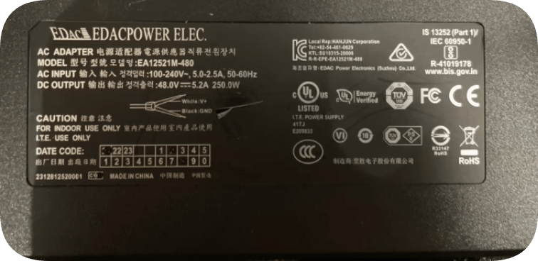 *Brand NEW*Aitushi Aimonla 200XD Photography Light EA12521M-480 Power Cord 48.0V 5.2A 250.0W 48V