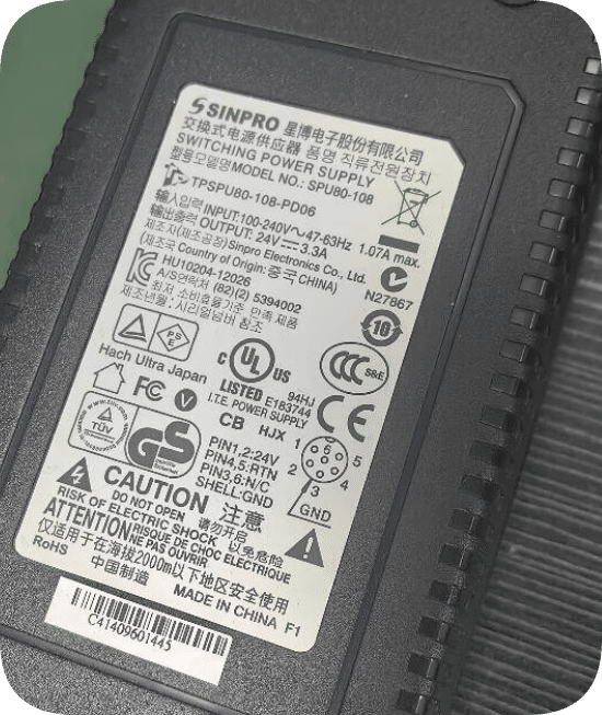 *Brand NEW*SSINPRO TPSPU80B-108-PD06 power adapter 24V3.3A round port 6-pin transformer cable