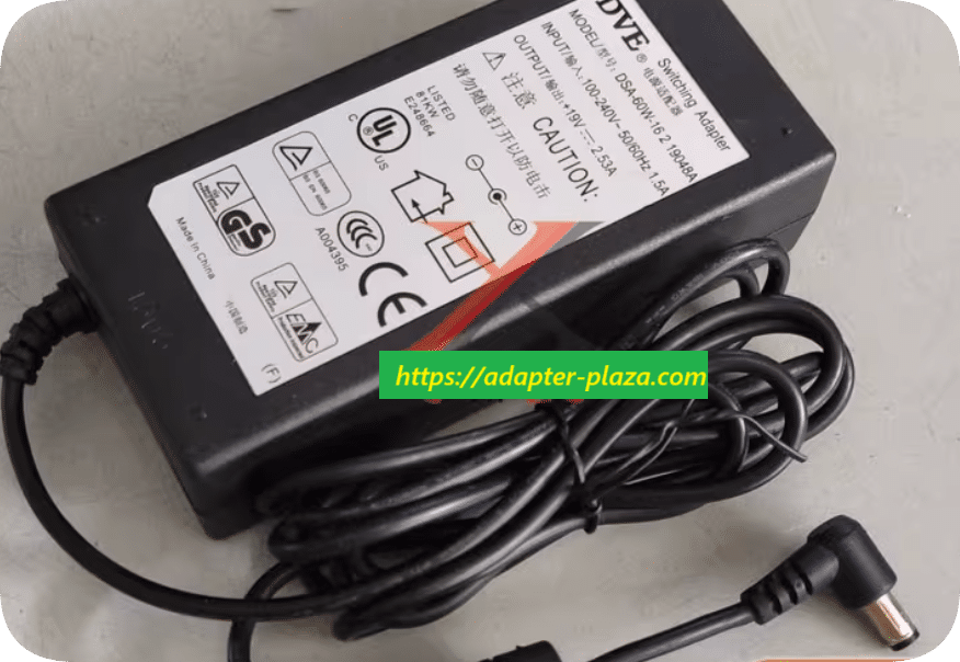 *Brand NEW*DVE Emperor Wen 19V 2.53A Power Adapter DSA-60W-16 2 19048A Charging Cable 48W Transformer