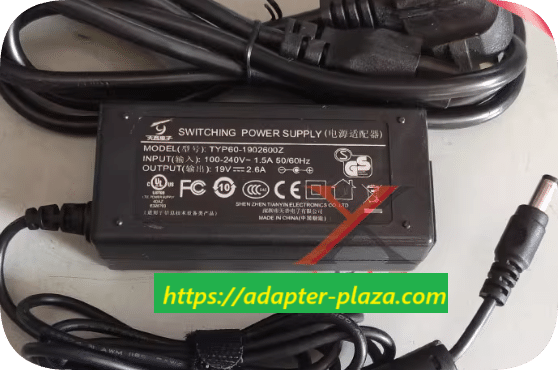 *Brand NEW* TYP60-1902600Z Tianyin 19V2.6A power adapter universal 19V2.5A2.37A2.1A speaker box charging line