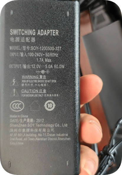*Brand NEW*12V5.0A power cord SOY-1200500-327 round port charger cable Applicable to video recorder power adap