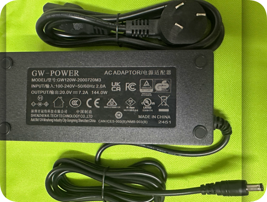 *Brand NEW*GW-POWER GW120W-2000720M3 Guanwei Power Adapter 20V7.2A144W Interface 5.5*2.5 Charger Cable *Brand NEW*GW-POWER GW120W-2000720M3 Guanwei Power Adapter 20V7.2A144W Interface 5.5*2.5 Charger Cable