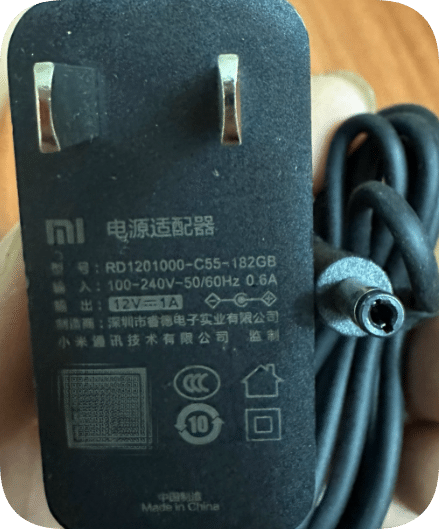 *Brand NEW*MI Xiaomi power adapter model RD1201000-C55-182GB output 12V1A interface 4.0*1.7mm