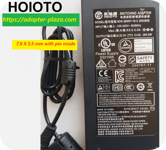 *Brand NEW*Original HOIOTO ADS-260NY-19-3 200260E 20V 13A 260W AC ADAPTER Power Supply