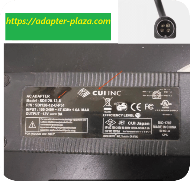 *Brand NEW*Applicable to SDI120-12-U power adapter 12V9A round port four-pin SDI120-12-U-P51 charger *Brand NEW*Applicable to SDI120-12-U power adapter 12V9A round port four-pin SDI120-12-U-P51 charger