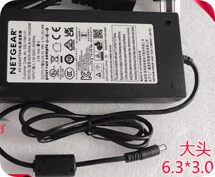 *Brand NEW*NETGEAR 54V 4.7A power adapter ADS-260NLB-54-1 540254E 4-pin 4-core Phoenix terminal large plug cha