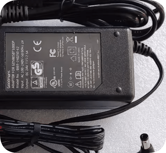 *Brand NEW*Goodmans BI65-240250-E2 L-shaped plug charging cable transformer 24V 2.5A power adapter