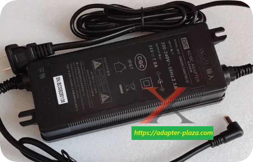 *Brand NEW*GVE Crown Yuda 24V 7A Power Adapter GM200-2400700-D Round Head Charging Cable 168W Transformer