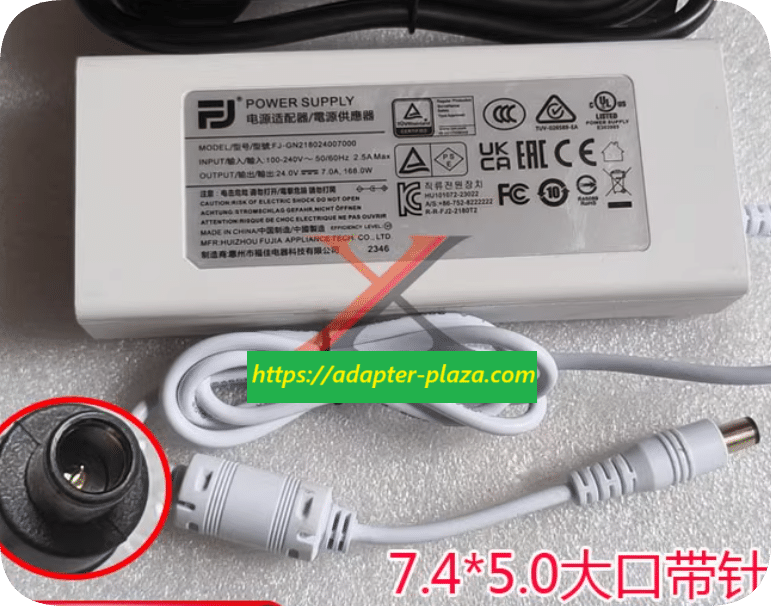 *Brand NEW*FJ 24V 7A Power Adapter FJ-GN218024007000 Large-diameter Charging Cable with Pins 168W Transformer