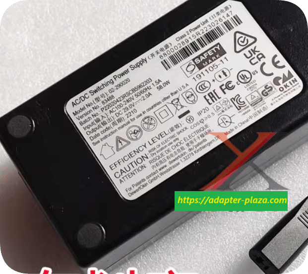 *Brand NEW*29.0V 2.0A power adapter model 02-290020 electric sofa chair charging cable transformer 58.0W