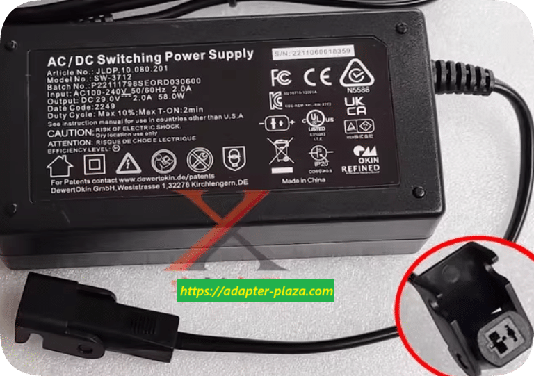 *Brand NEW*OKin SW-3712 29V 2A /58W AC ADAPTER Two holes Power Supply