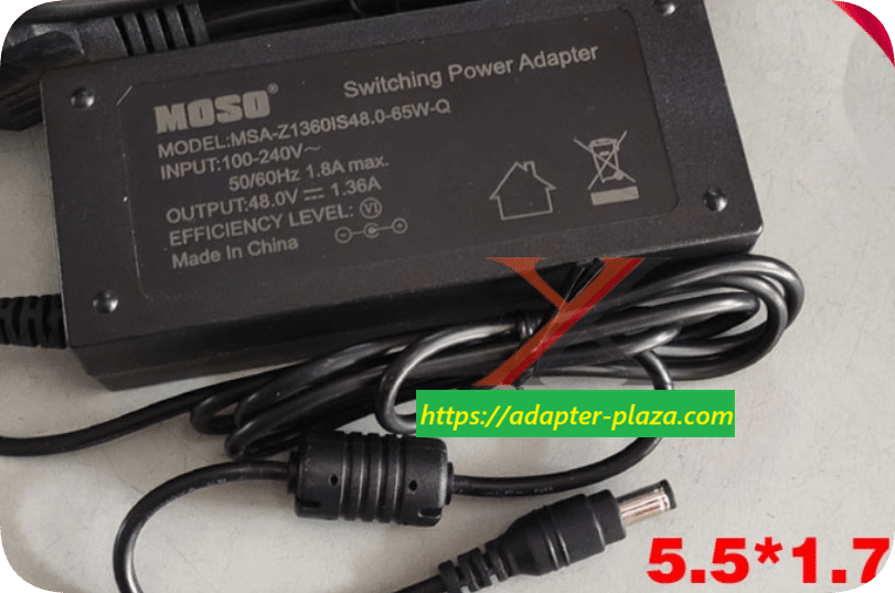 *Brand NEW* US Standard MOSO 48V 1.36A Power Adapter MSA-Z1360IC48.0-65W-Q/MSP-Z1360IC48.0-65W for Hikvision P